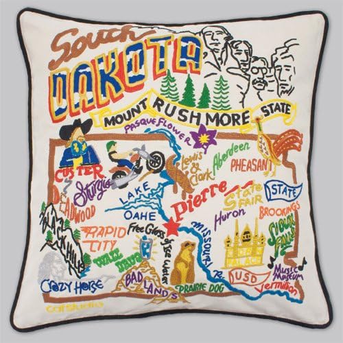 Catstudio South Dakota Embroidered Decorative Throw Pillow