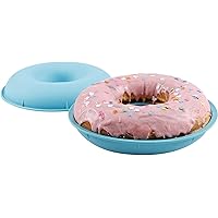 Webake Jumbo Silicone Donut Cake Pan Non-Stick Bagel Cake Mold 10 inch Set of 2 Halves Baking Molds