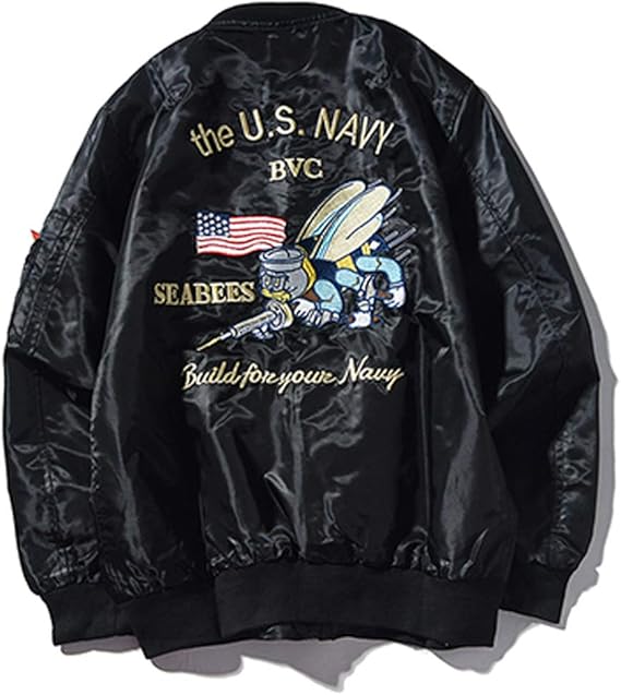 Amazon Habille ハビー メンズ 蜂 アメカジ 横須賀ジャンパー スカジャン 刺繍 フライトジャケット ブルゾン 光沢感 アウター 3カラー コート ジャケット 通販