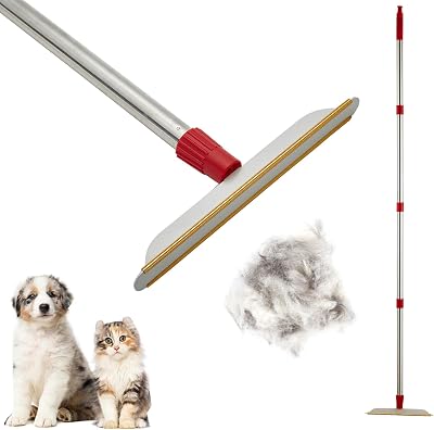PIMEKOY Carpet Rake for Pet Hair Removal with 150cm Long Handle