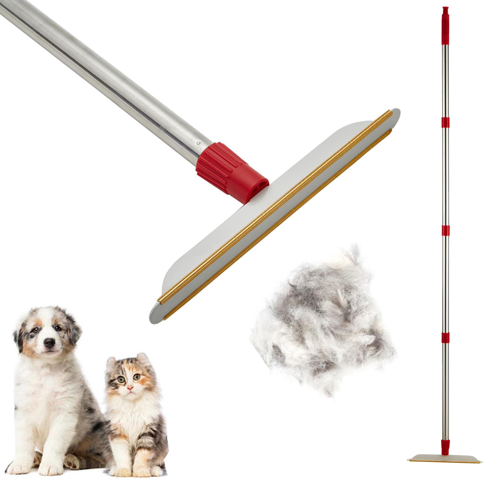 Carpet Rake for Pet Hair Removal with Long Handle, Carpet Brush for Pet Hair, Dog Hair Remover Carpets Scraper for Rugs, Stairs