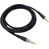 NewTH Replacement Audio Aux Cord Alpha Cable for Kingston HyperX Cloud Alpha and Cloud Mix, for Logitech G633, G933 Gaming Headset, Nylon Braided Headphone Audio 3.5mm Plug Cable,Black,1.5M / 5ft