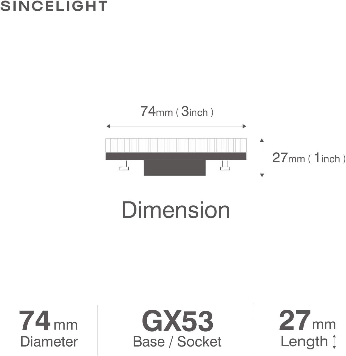 SINCELIGHT LED GX53 Cabinet Light Reflector Bulb, 7W (50-60W Equivalents), Cool White 6000K, Adapt to GX53 Fixture - Image 4
