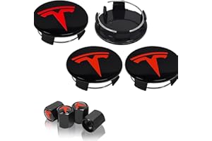 4 Pack Wheel Center Cover for Tesla Model 3 & Model Y,56mm Hubcaps Wheel Rim Cover Tesla Center Caps Hubcaps+4 Car Valve Stem
