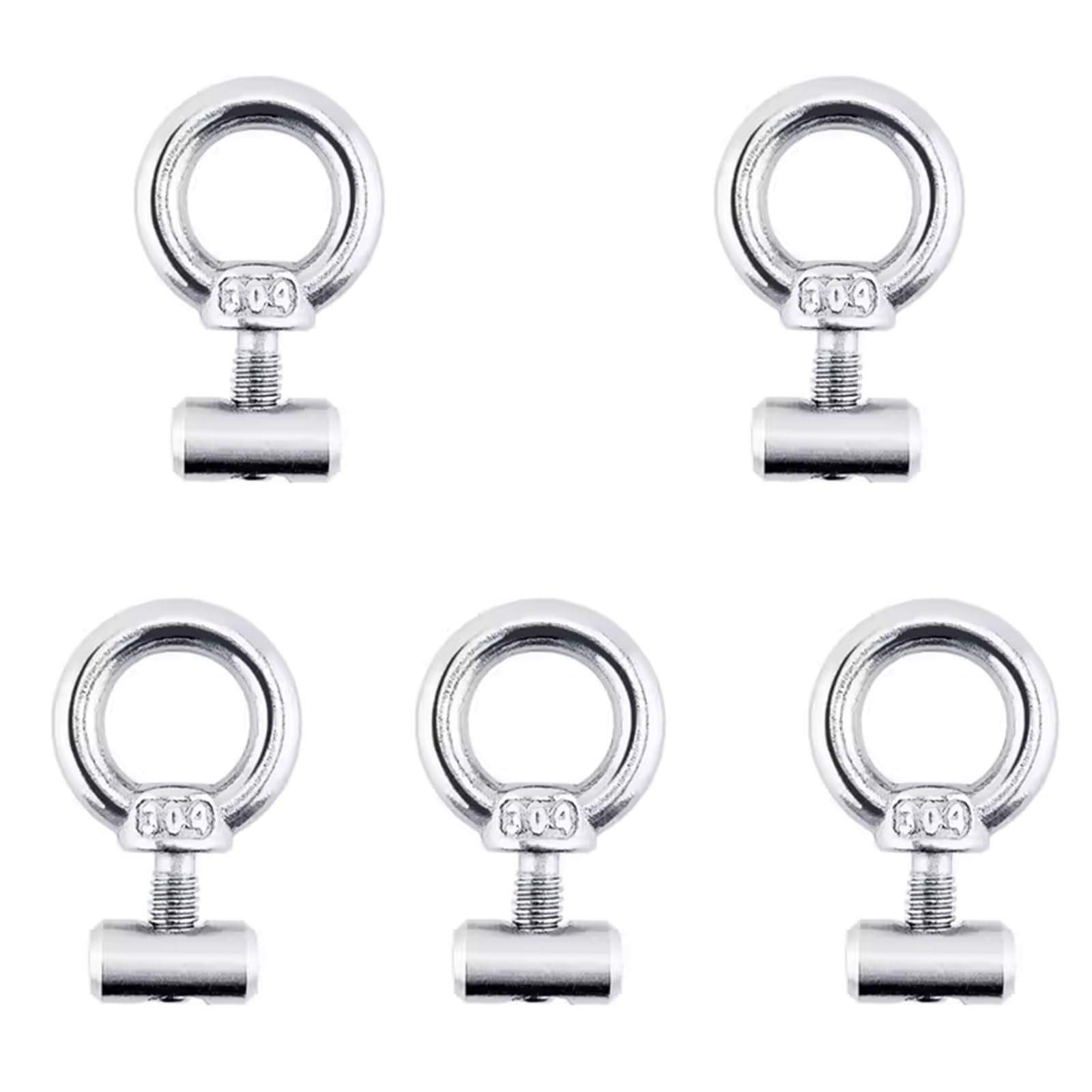 5 Pcs Lifting Ring Eye Screws, M4 Stainless Steel Lifting Eye Bolts, Slide Rail Track Ring Screw Nut, Male Threaded Ring Screw Nut