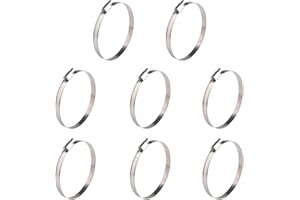 Winlong Stainless Steel 4'' Hose Clamps, 8PK SAE 72 Worm Gear Drive Hose Clamps 3 to 5 Inch (76-127mm) for Automotive Plumbing, 3'', 4'', 3.5'', 3 1/2'', 3 3/4'', 4 1/2'', 4.5'', 4 3/4'' Hose Clamps
