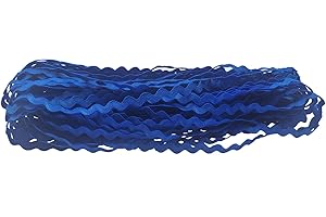 MONIDOOR Rick Rack Trim 8mm 20 Yards Wave Bending Fringe Trim for Sewing Accessories Craft Clothing (1405 Blue)