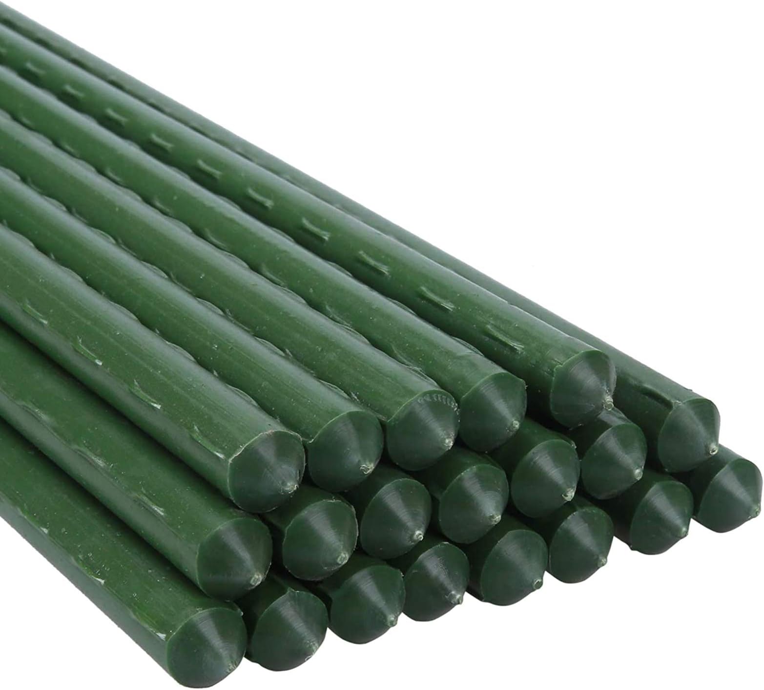 PUTING 4FT Garden Stakes 48 inch Sturdy Steel Plant Stakes and Supports with Plastic Coated, Tomato Stakes for Cucumber Tomato Plants Plants Potted Plants, Pack of 20