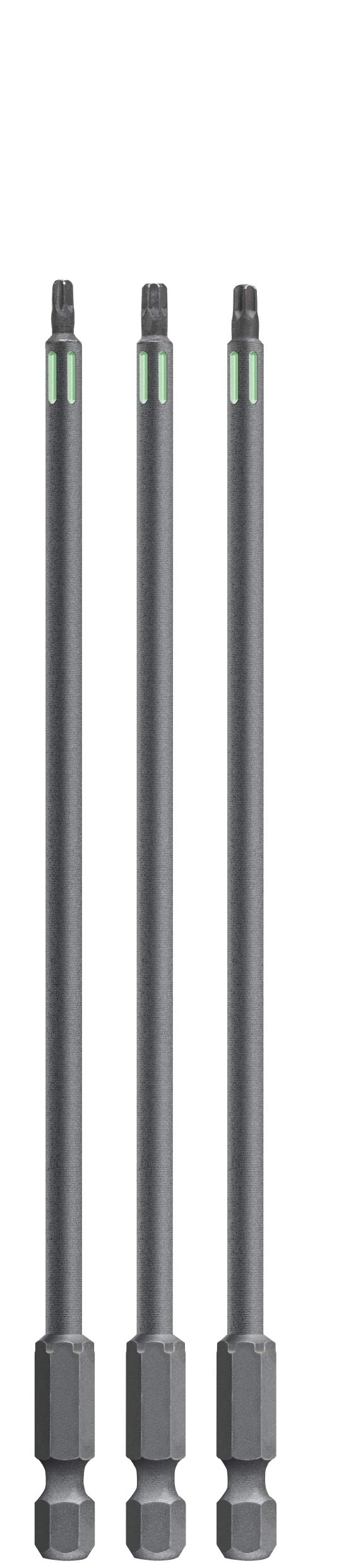 kwb 3-Piece 150mm Torx T10, T15, T20 Torsion Bit Set - TQ60 Steel, ISO 1173 C6.3 Drive, Long Reach