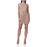 AFRM Womens Calliope Sleeveless Ruched Open Back Mini Dress