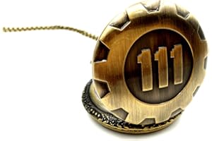Joyplancraft Fallout Inspired Locket Watch Neklace Vintage Brass Fall Out Shelter 111 Locket Watch Necklace
