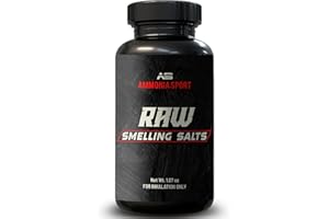 Smelling Salts - RAW - Wide Mouth, Tall Bottle - Pre-Activated Salt with Hundreds of Uses Per Bottle - AmmoniaSport
