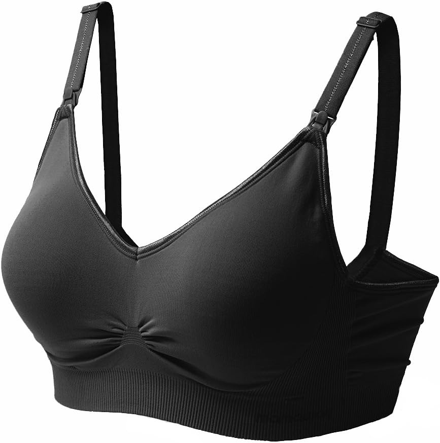 Mamaway Second Skin Seamless Maternity Nursing Bra, Pregnancy Breastfeeding Clip