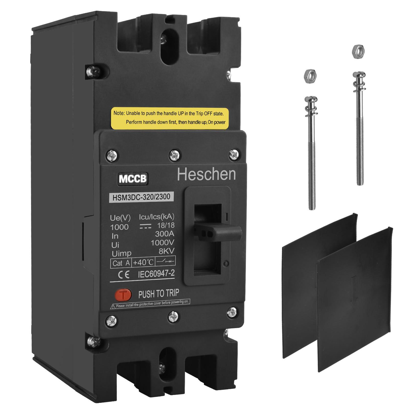 Heschen DC Molded Case Circuit Breaker MCCB, 2 Poles DC1000V, Photovoltaic Circuit Breaker, For Solar PV System Solar Panels Grid System (300A HSM3DC-320)