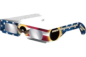 The Eclipser Paper Solar Glasses for Safe Solar Viewing - ISO Approved - Made in the USA (Patriotic Eagle, 10 Pack)