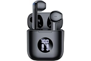 occiam Wireless Earbuds Bluetooth 5.3 Headphones 64H Playback Stereo Ear Buds with Wireless Charging Case in-ear Earphones for Android Phone Laptop,Black