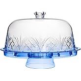 Godinger Cake Stand And Serving Plate Platter With Dome Lid, 6 In 1 Multi-Purpose Use, Italian Made Crystal Glass Footed Salad Bowl, Cake Plate, Fruit Platter - View #4
