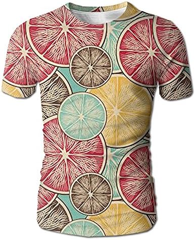 Men's 3D Full Printed T-Shirt Lemon Red Blue Yellow Casual Short Sleeves Tees