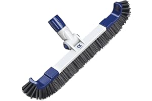 Ainkter 19" 2 in 1 Detachable Curved Edge Pool Brush Head Inground/Above Ground,Adjustable 180° Handle Rotation, ASA Material