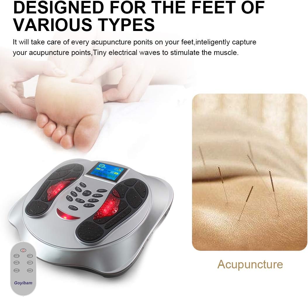 Goyibam Foot Circulation Plus, Medical Foot Massager Machine with 4 Electrode Gel Pads, EMS & TENS Muscle Stimulator - Reduce Legs Soreness and Swelling (Foot Massager): Health & Personal Care