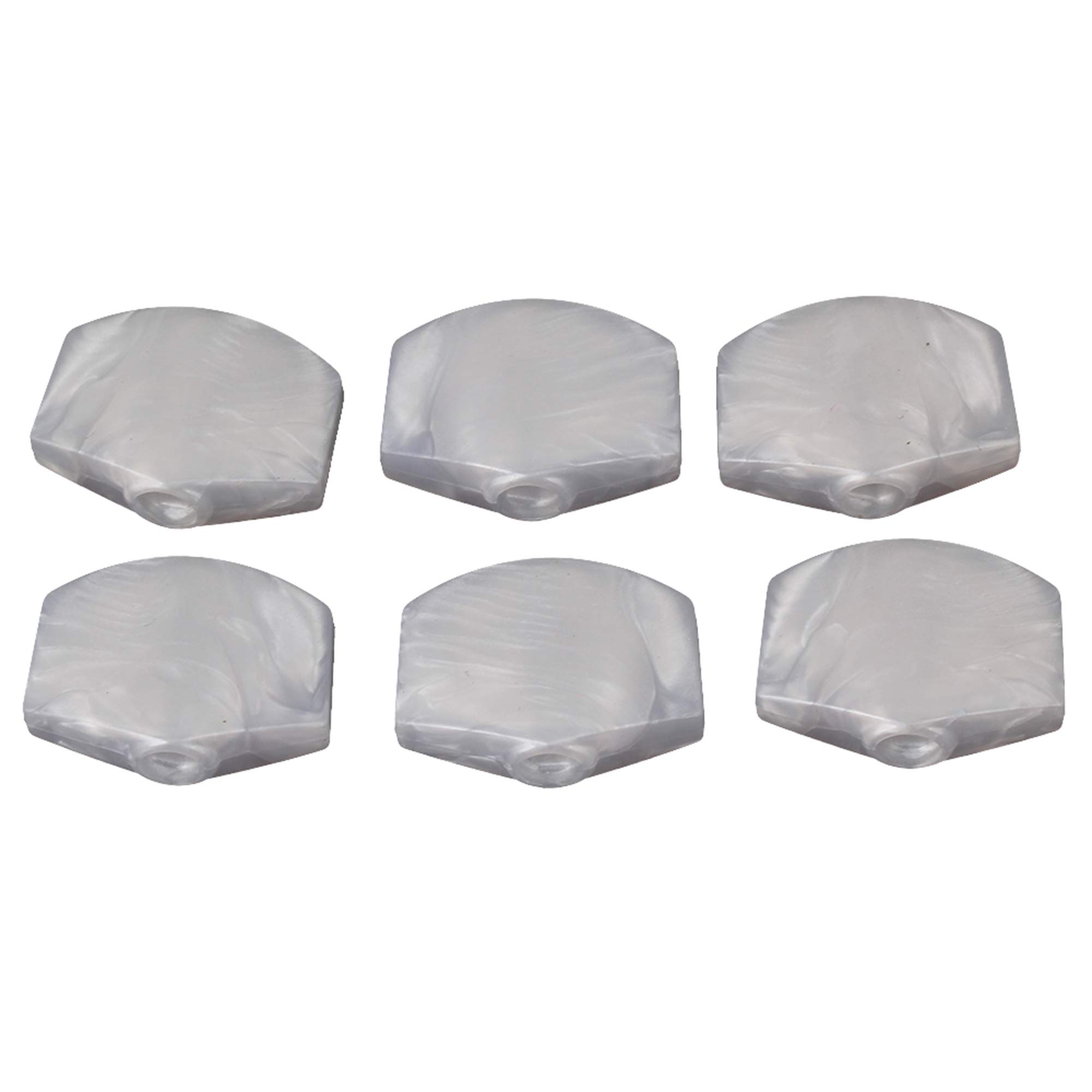 BQLZR White Pearl Universal Guitar Tuner Machine Head Square Buttons Tuning Key Replacement Pack of 6