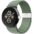 BandRain Stretchy Braided Bands Compatible with Google Pixel Watch 3 41mm/Pixel Watch 2 Band/Google Pixel Watch Band - Upgraded Connector - Elastic Nylon Breathable Sport Straps for Women Men