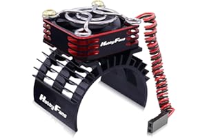 Hobby Fans RC Cooling Fan 28000RPM Aluminum RC Car Motor Fan with Heatsink for RC Car 1/8 1/10 540 550 F540 3650 3660 Motor, Red