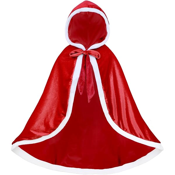 Capa Y Gorro De Papá Noel De Terciopelo Rojo – Suave Y Cálido, Disfraz De Navidad Para Mujeres Y Niñas, Lavable A Máquina
