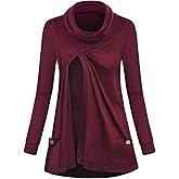 Joymom Maternity Warm Cowl Neck Nursing Sweatshirt Breastfeeding Tunic Tops