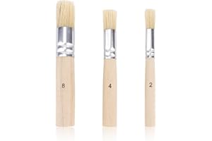 3pcs Wooden Stencil Brushes, Wooden Handle Template Brushes for Acrylic Painting Oil Watercolor Painting Card Making DIY Art 