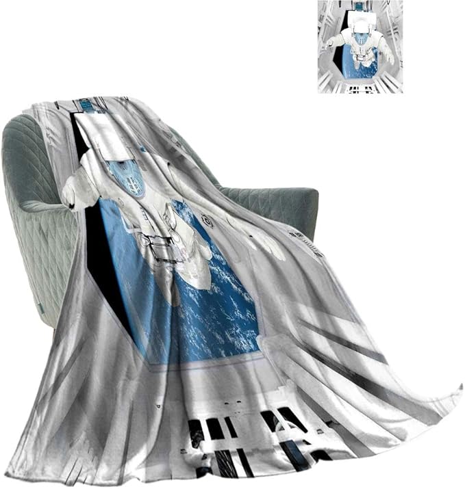 Yahonwa Outer Space Decor Soft Throw Blankets, Astronaut