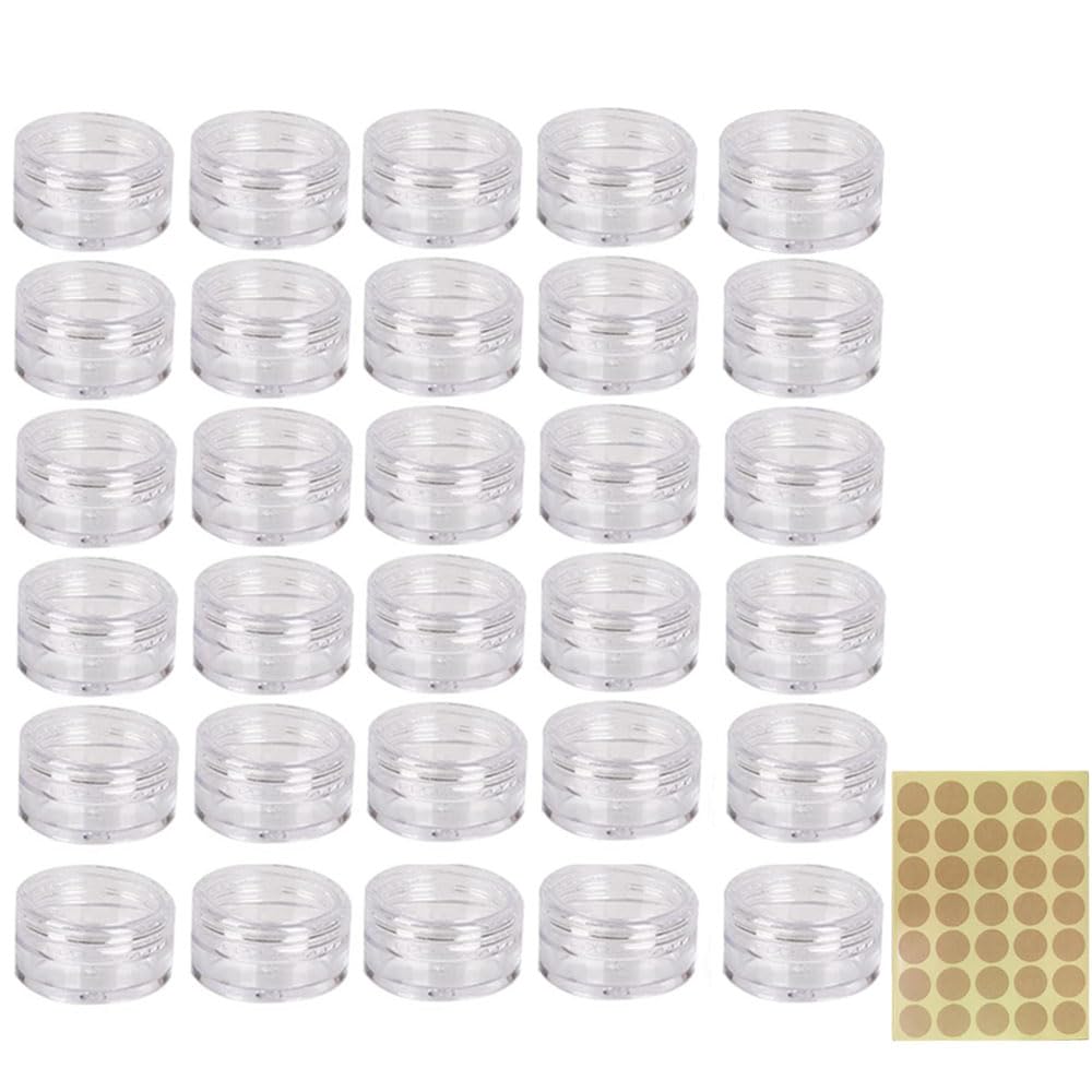30 Pcs Empty Cosmetic Jars, 5ml Sample Pots Bottles with Clear Lids,Small Travel Sample Pots with Lids, Mini Sample Container for Makeup