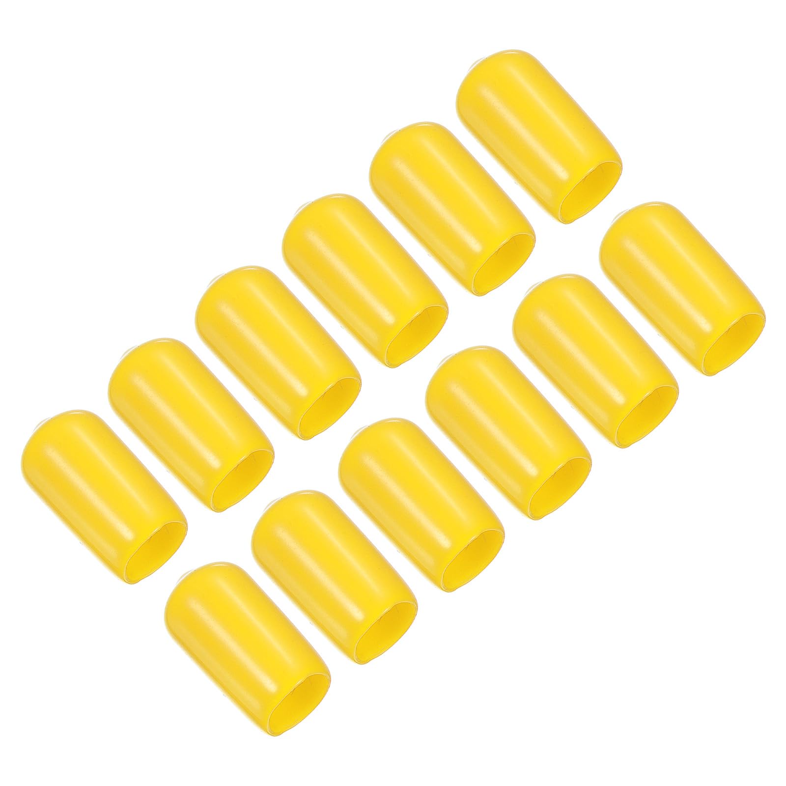 PATIKIL 11.5mm Pool Tip Cover, 12Pcs Billiard Cue Tip Protector Rubber Pool Cue Tips Head Cover Snooker Accessory for Billiard Club, Yellow