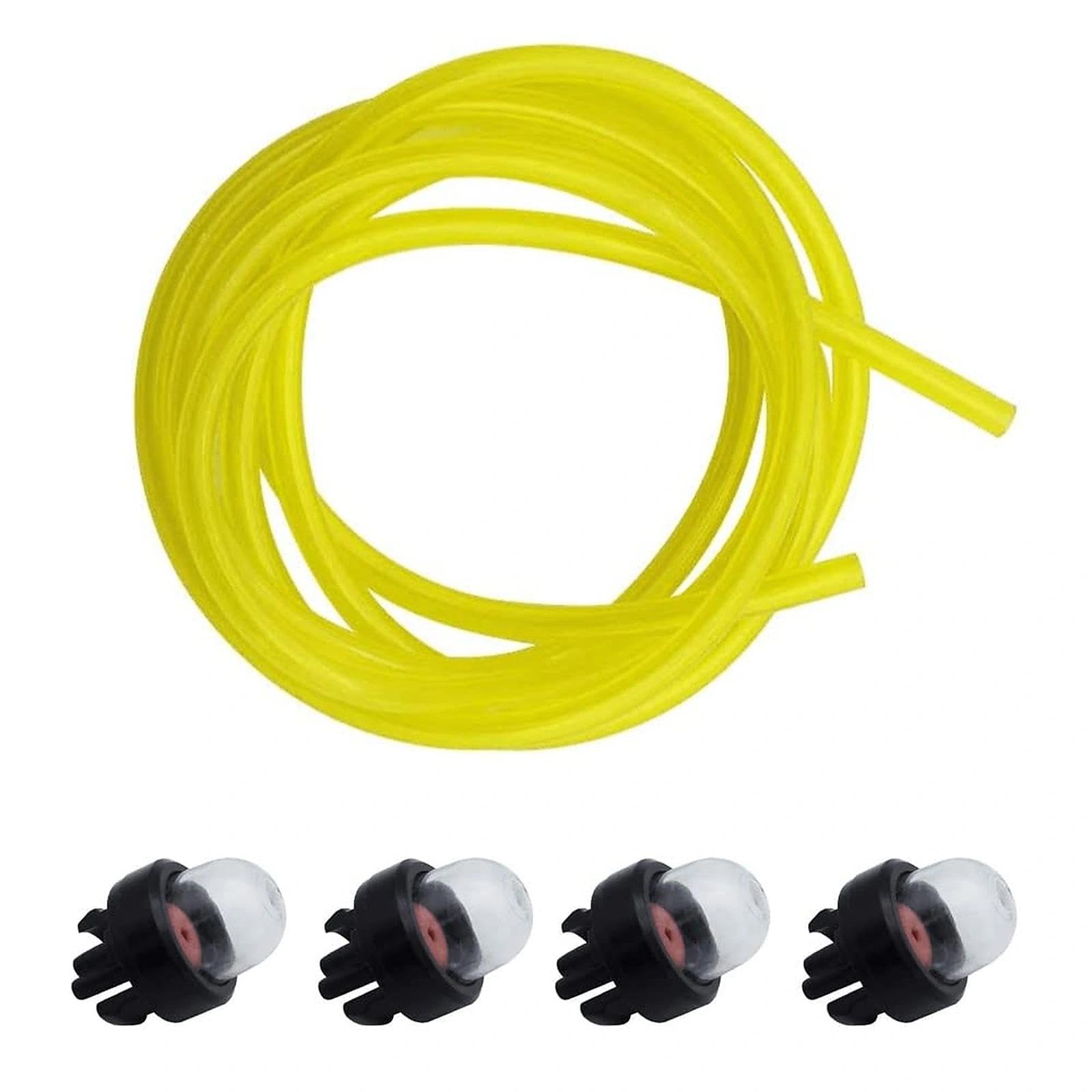 Fuel Primer Bulb 4 Pcs Carburetor Oil Bubble Primer Bulb Pump One Inner Diameter 2.5 mm Outer Diameter 5.5 mm Yellow Tubing 1.5 Meters Long General Weed Eater Accessories