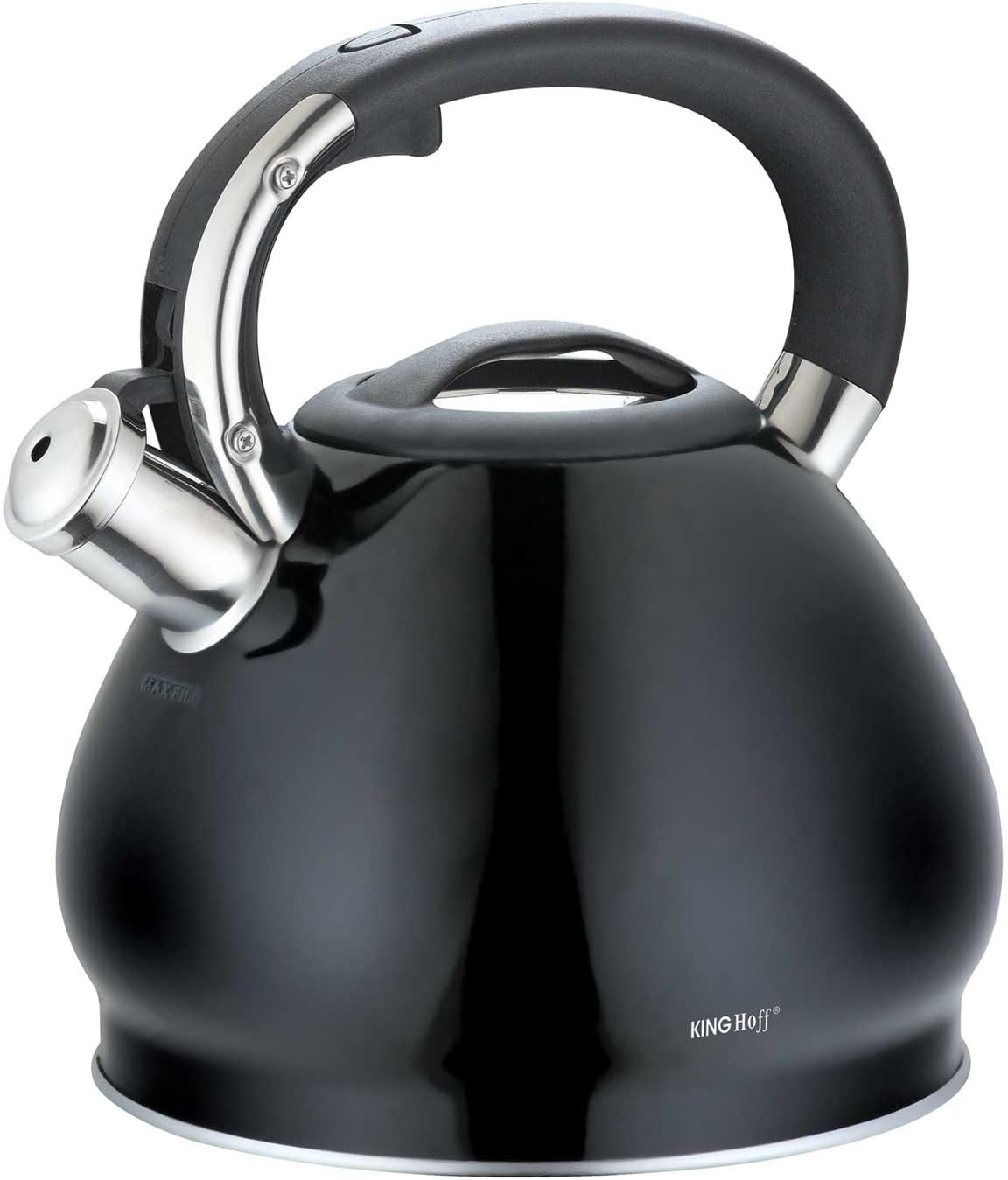 King Hoff KH-1221 Whistling Kettle Black Stainless Steel 3.4 litres
