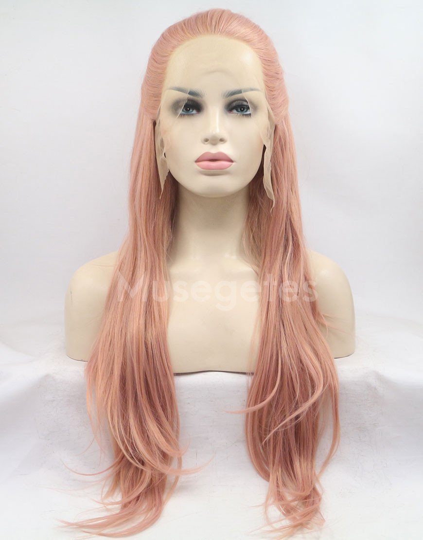 Amazon Com Musegetes New Arrival Peach Pink Lace Front Braid Wig