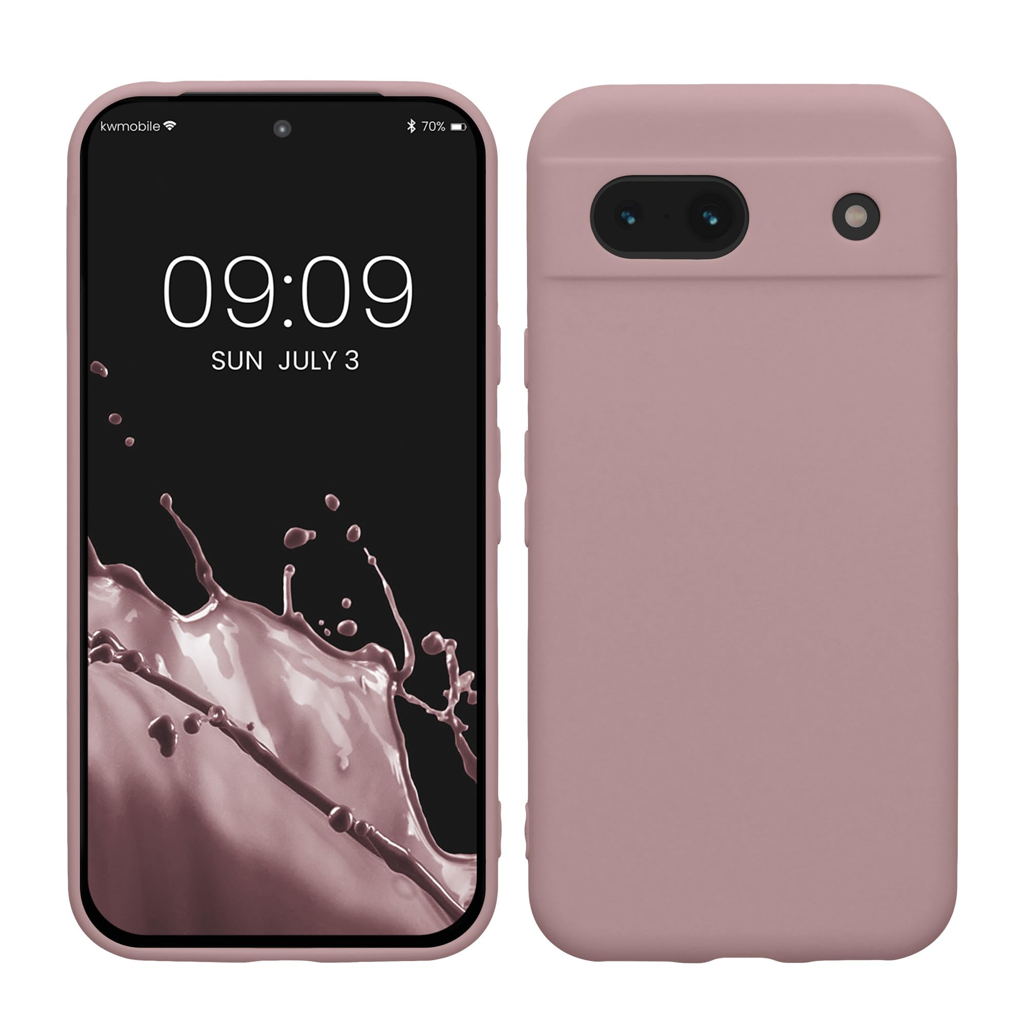 kwmobile Case for Google Pixel 8a Case - Protective Slim TPU Phone Cover - Soft Matte Finish - Nude Lilac — image 1