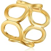 YMBYCM Chunky Gold-plated Bangle Bracelets for Women Trendy Wide Chunky Cuff Bracelets Hammered Irregular Wrist Cuff Wrap Bracelet