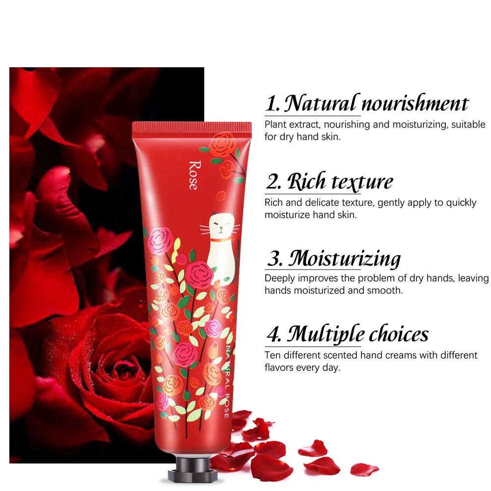 Ownest 10 Pack Fruits Extract Fragrance Hand Cream, Moisturizing Hand Care Cream Travel Gift Set with Shea Butter For Men And Women-30ml : Beauty