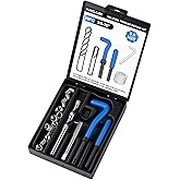 KUNGJUER 20PC SAE Helicoil Thread Repair Insert Kit, 3/8-16 inch Rethread | helicoil Thread Repair kit with HSS Drill Bits, Rethreading Inserts Tool Set for Damaged Thread Repairing with Carry Case