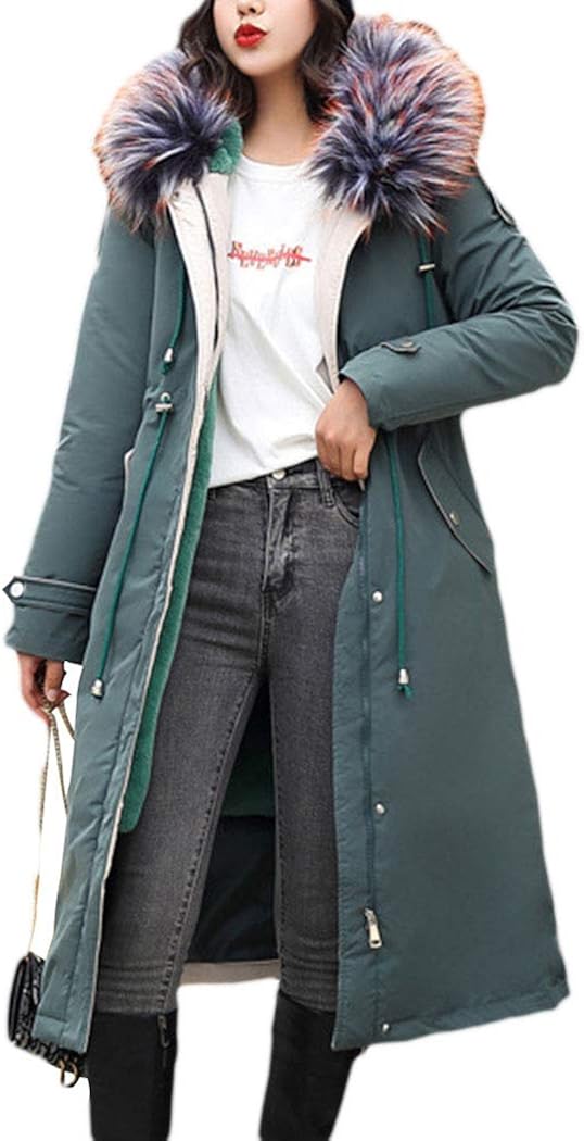 Women's Winter Coat Long Thicken Down Jacket Removable Liner Warm