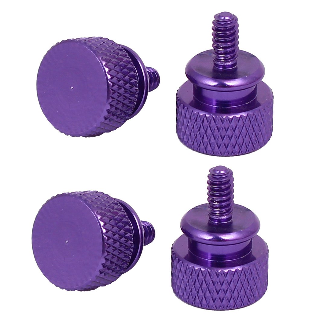 Sourcingmap Computer PC Case 6#-32 Fully Threaded Knurled Thumb Screws Purple 4pcs