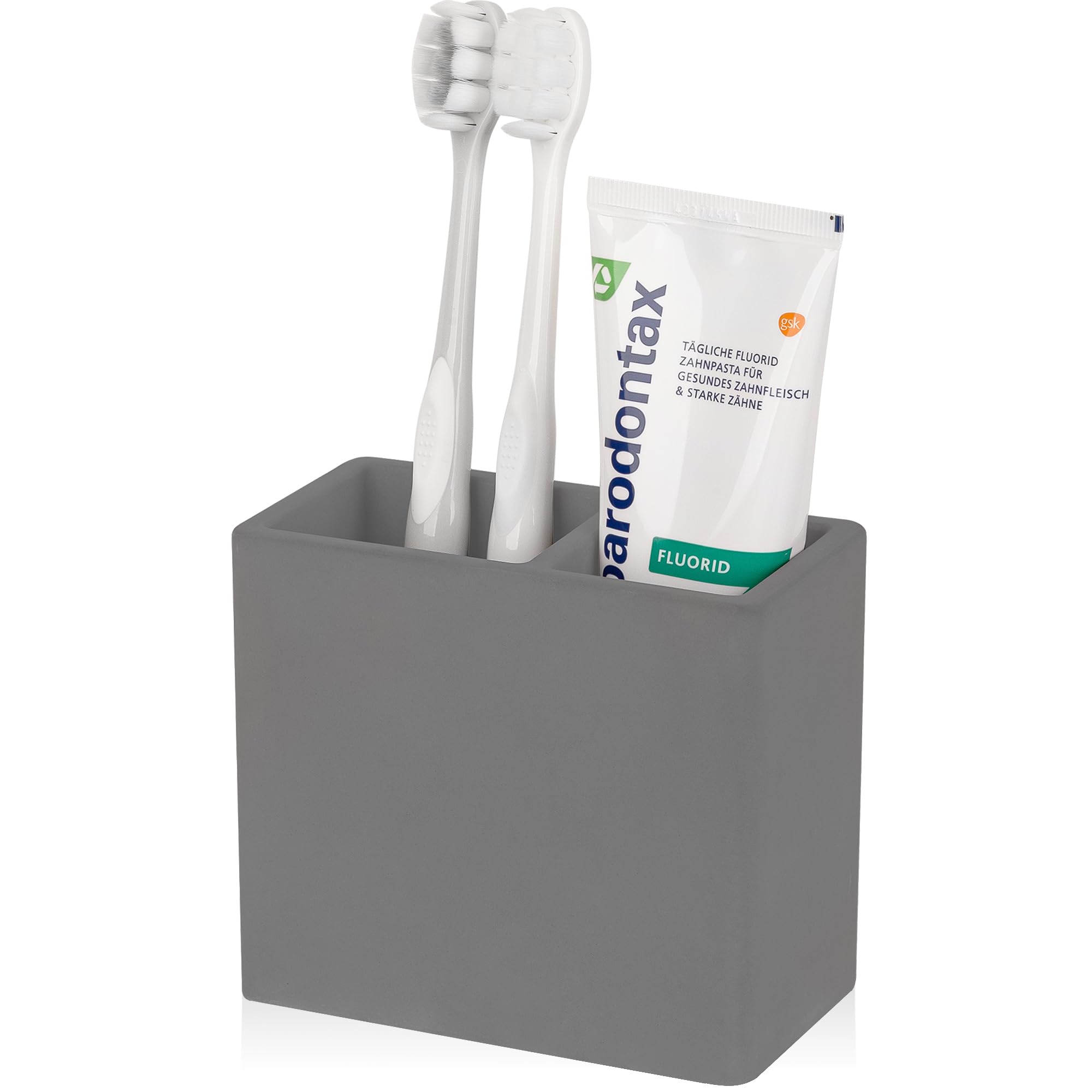 Photo 1 of Diatomite Toothbrush Holder 2 Slots Tooth Brush Holder for Bathroom, Kids Electric Toothbrush and Toothpaste Organizer for Countertop, Shower, Vanity, Dark Grey