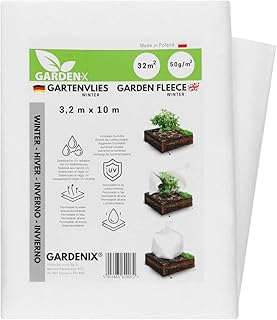 GARDENIX® 32 m² Wintervlies für Pflanzen 50g/m² ‒ Winterschutz - Hohe UV-Stabilisierung reißfest und wasserdurchlässig (3,2m x 10m)