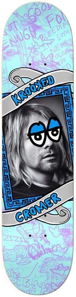 Krooked Skateboards P-Krisis3 Cromer Pro Skateboard Deck Blue 8.06"