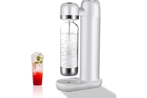 spoonlemon Soda Maker, Soda Streaming Machine for Home, Soda Machine with 1L BPA Free PET Bottle, Compatible with Any Screw-in 60L CO2 Exchange Carbonator (NOT Included), White