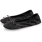 BCTEX COLL Women's Ballerina House Slippers with Bow, Ladies Satin Bedroom Slipper with Suede Sole Indoor