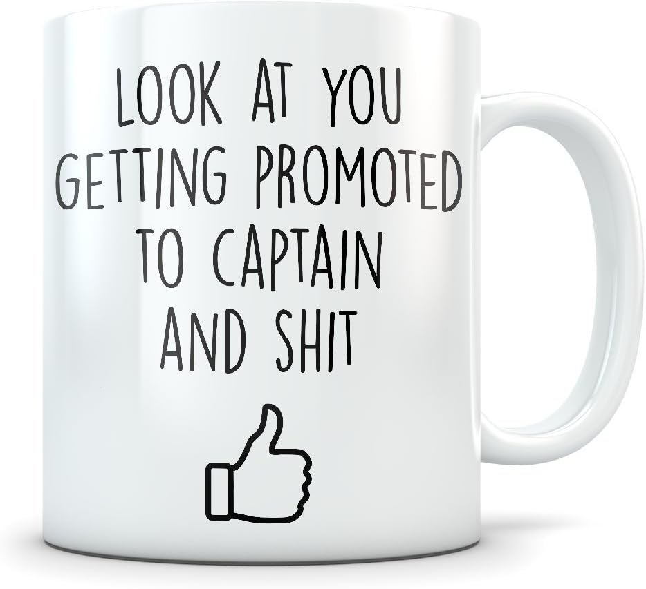 Captain Promotion Gift for Men and Women - Promoted Military Ranks Congratulations Coffee Mug for Army, Navy or Air Force - Funny Gag Cup
