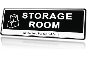 Door Sign,RAMIEYOO Acrylic Authorized Personnel Only Signs for Door,Black and White - 9"x 3" (Storage Room)