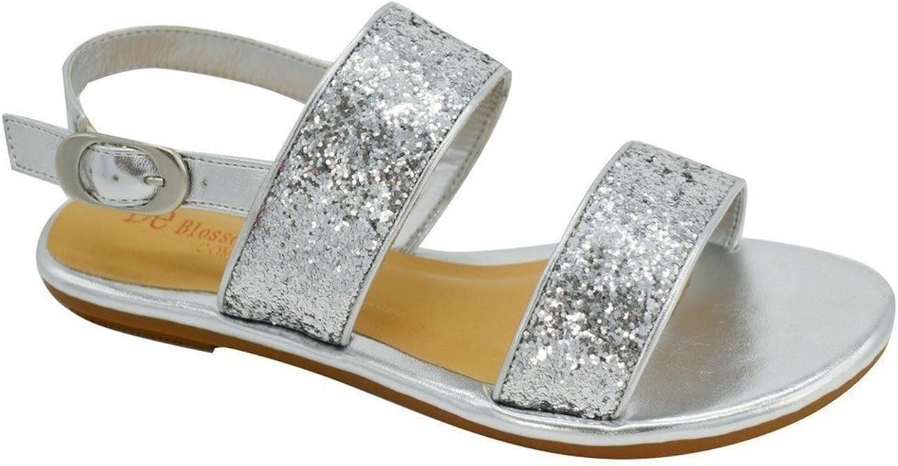 Amazon Co Jp 大人用シルバーグリッターテクスチャバックルアンクルストラップtapan 2サンダル5 12レディース カラー シルバー 服 ファッション小物